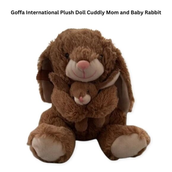 Goffa International Plush Doll Set of Stuffed Toy Cuddly Mom and Baby Rabbit OS - Picture 1 of 5